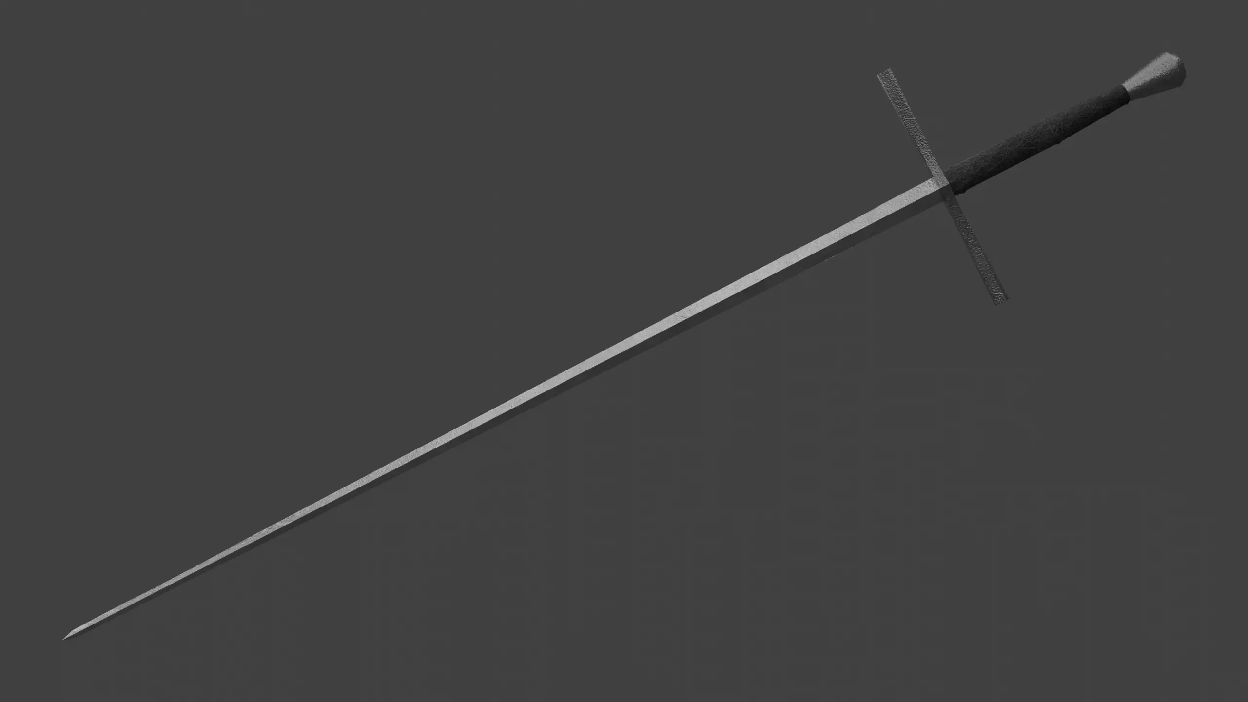 Sword Estok Medieval Pricking Low-poly 3D model_0