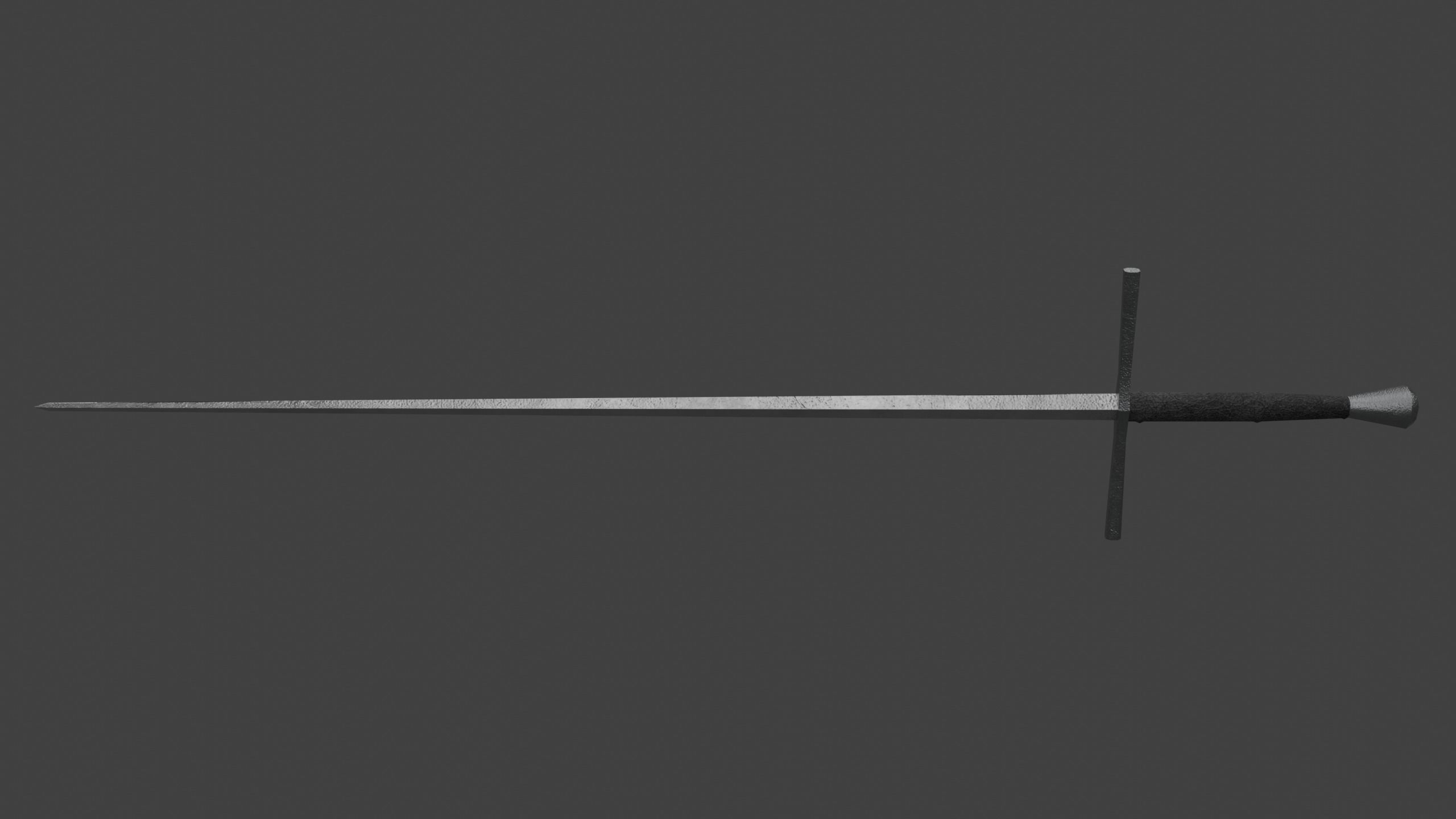 Sword Estok Medieval Pricking Low-poly 3D model_1