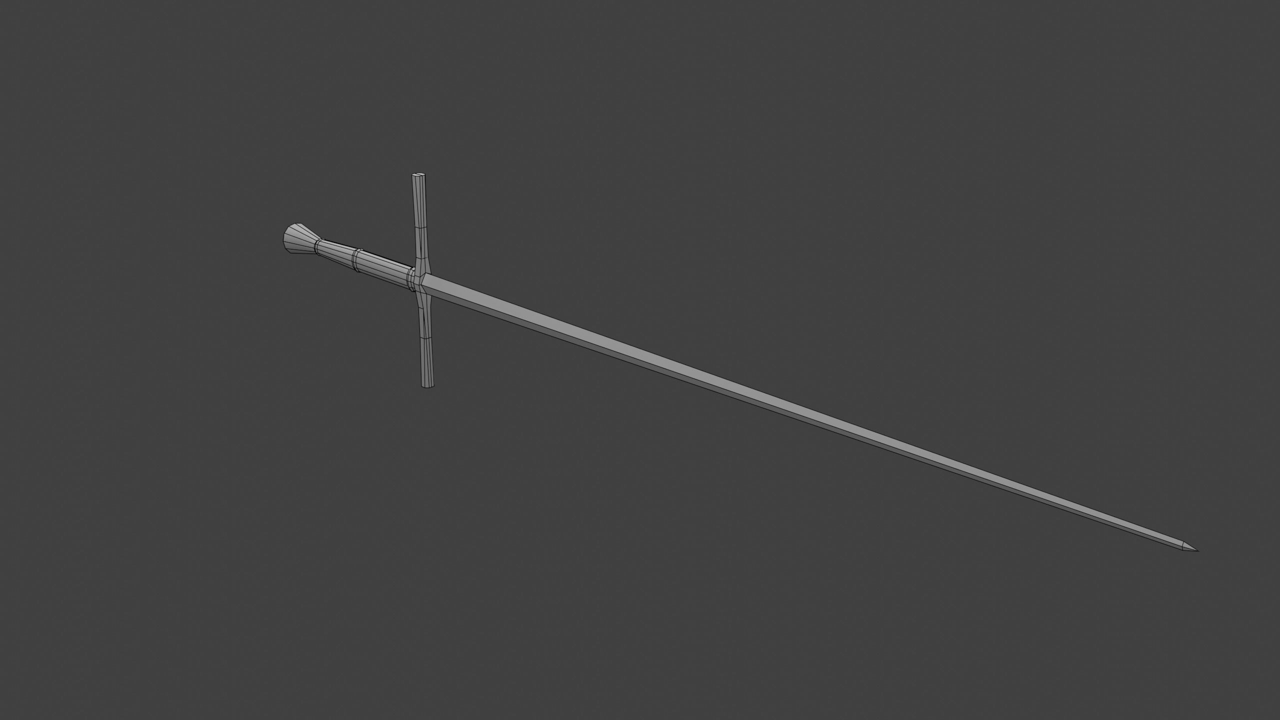 Sword Estok Medieval Pricking Low-poly 3D model_8