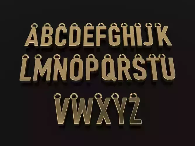 LONG NARROW LETTER PENDANT CHARM FRAME