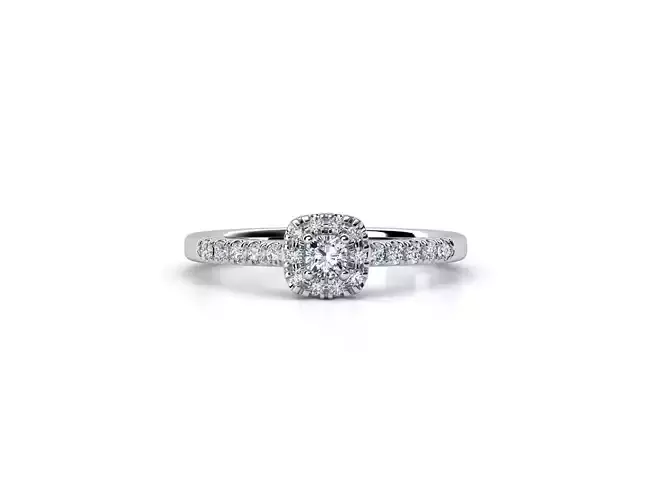 ZDR014 cushion cut diamond engagement ring gold