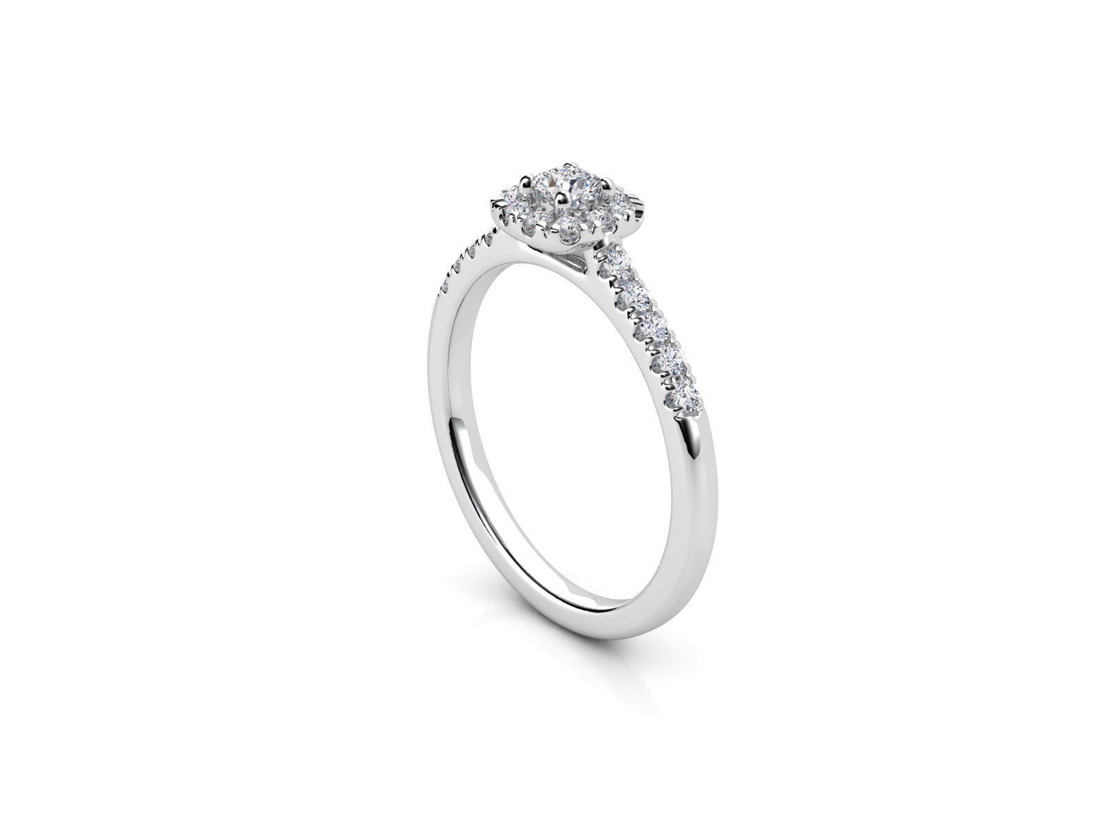 ZDR014 cushion cut diamond engagement ring gold 3D print model_3