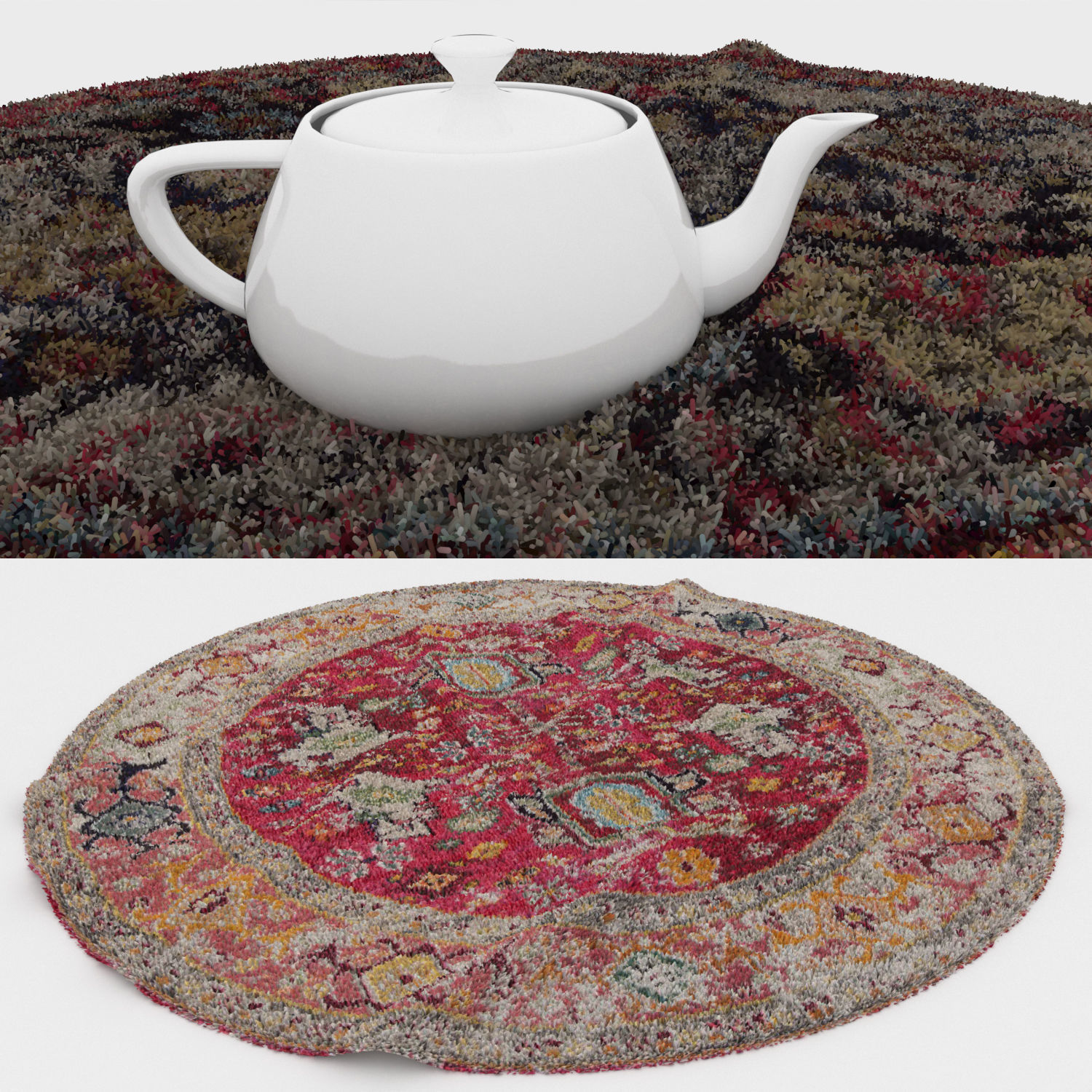 Round Rug Set 250 3D model_2