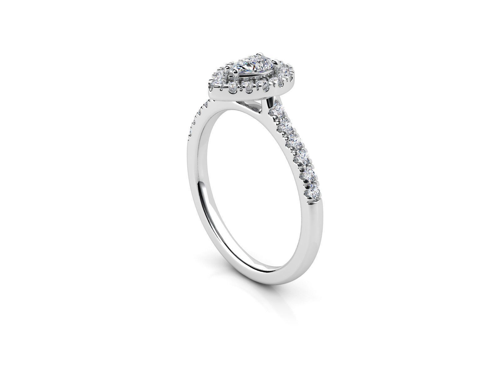 ZDR016 pear shaped diamond engagement ring 3D print model_2