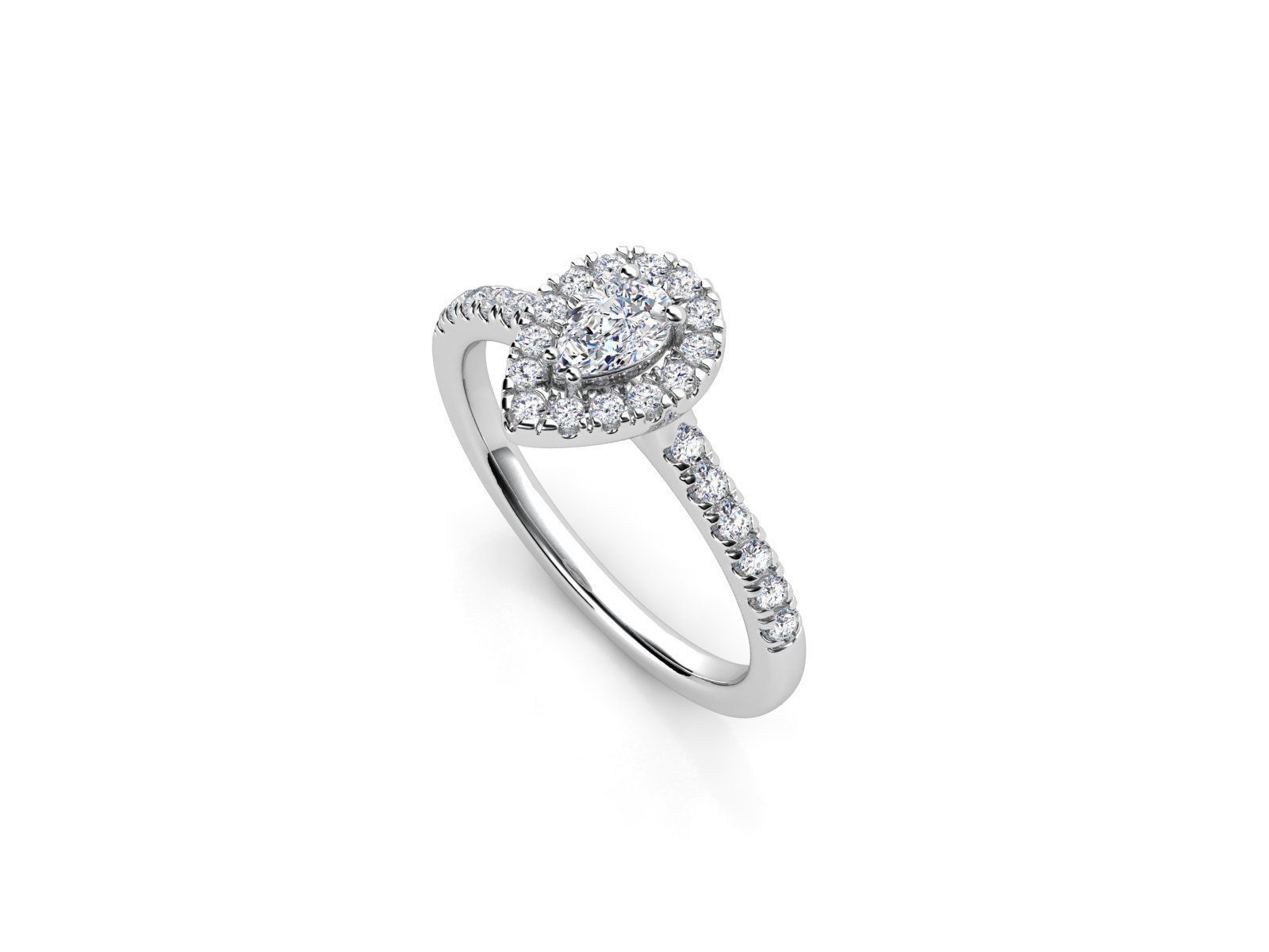 ZDR016 pear shaped diamond engagement ring 3D print model_1