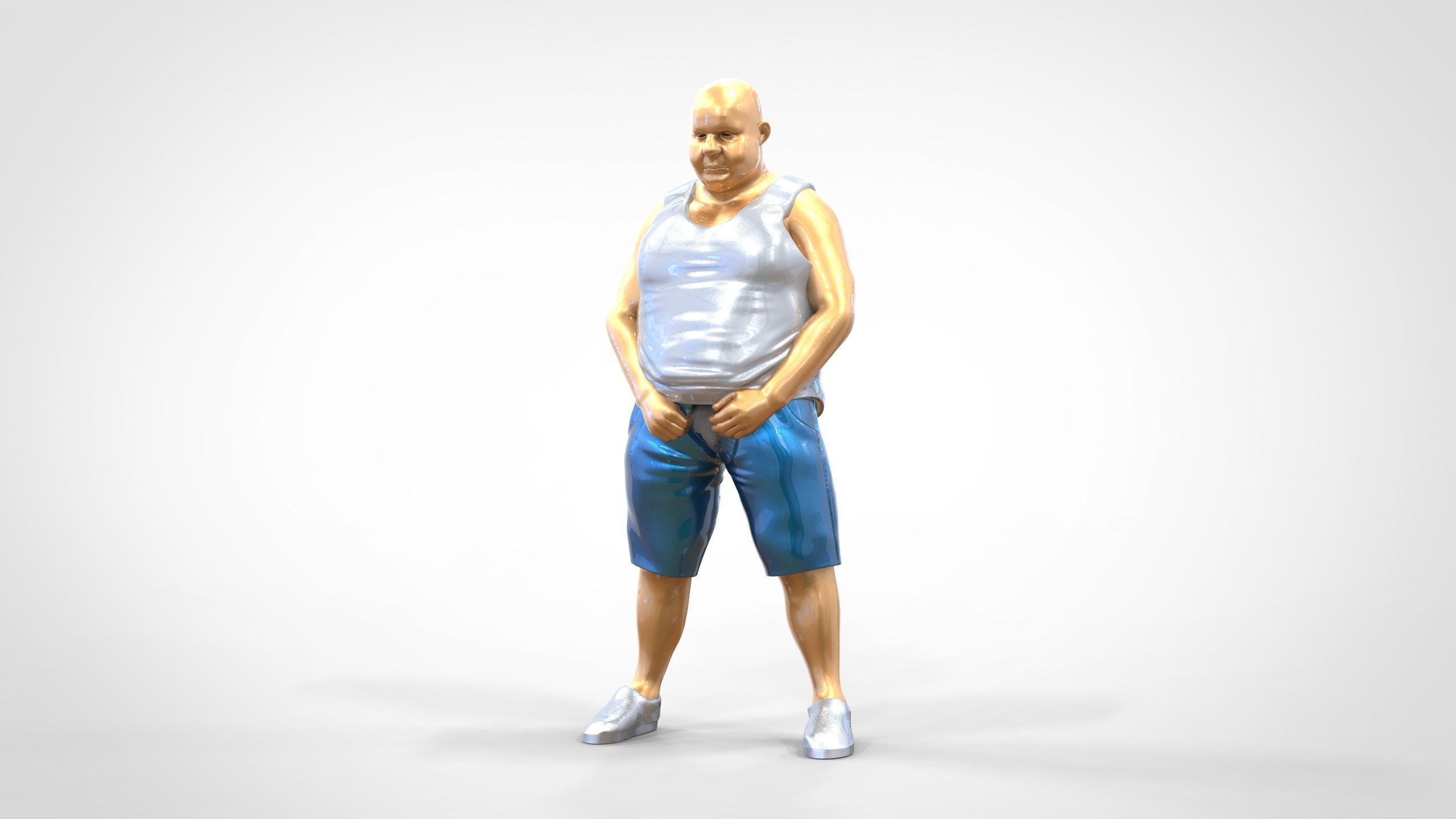 Man Peeing Urinating after drinking beer 3D print model_17