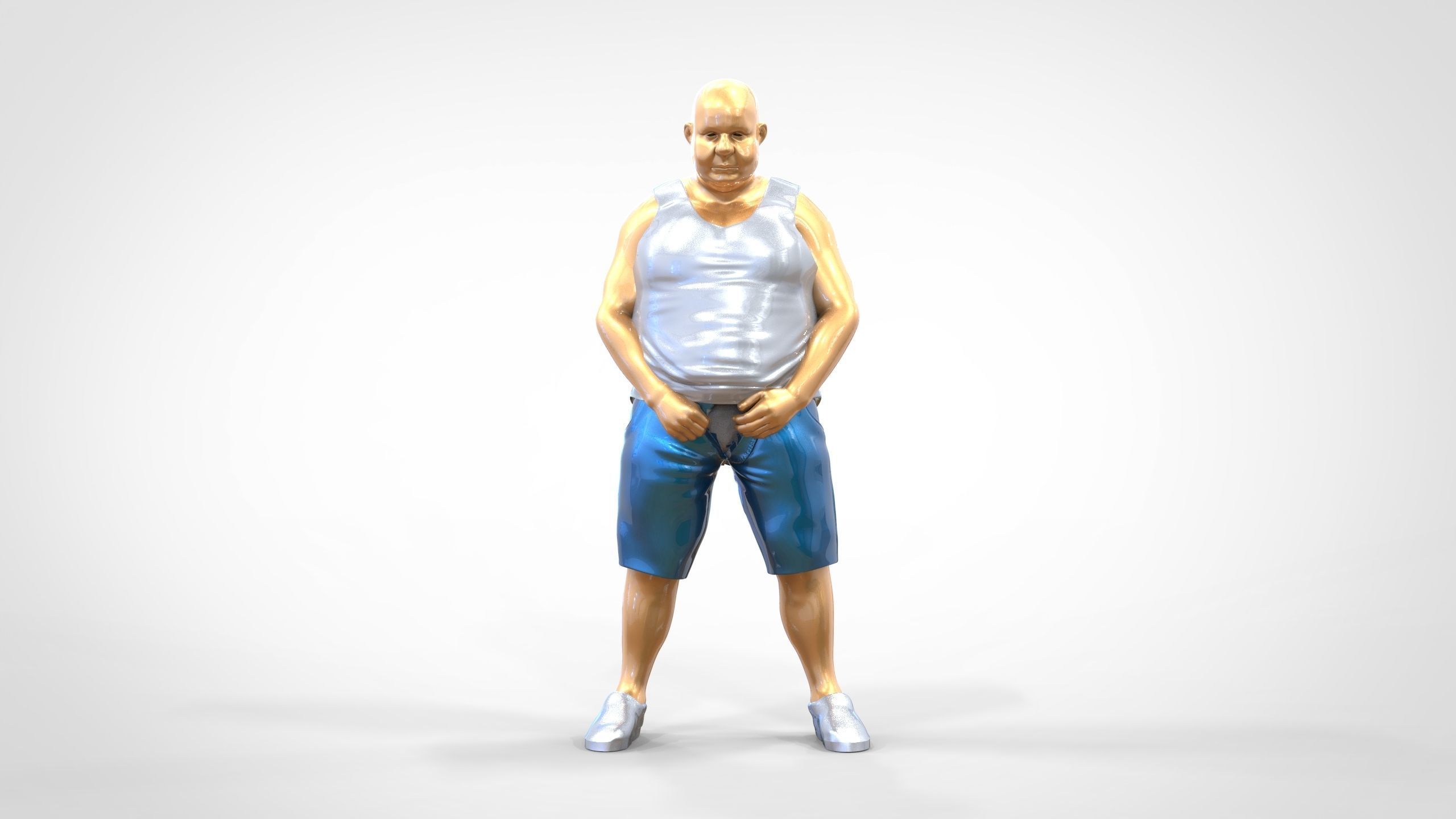 Man Peeing Urinating after drinking beer 3D print model_18