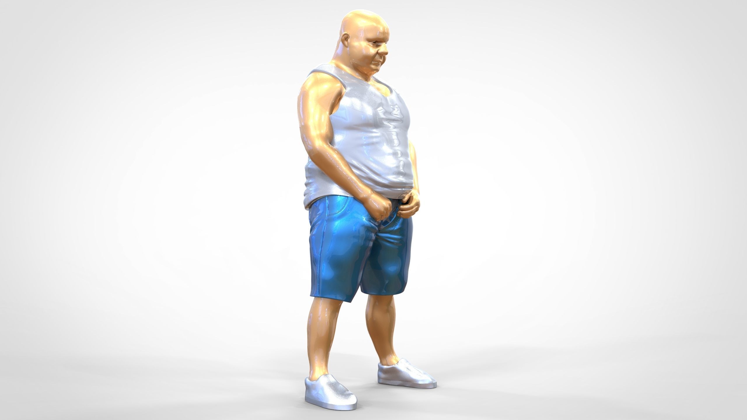 Man Peeing Urinating after drinking beer 3D print model_2