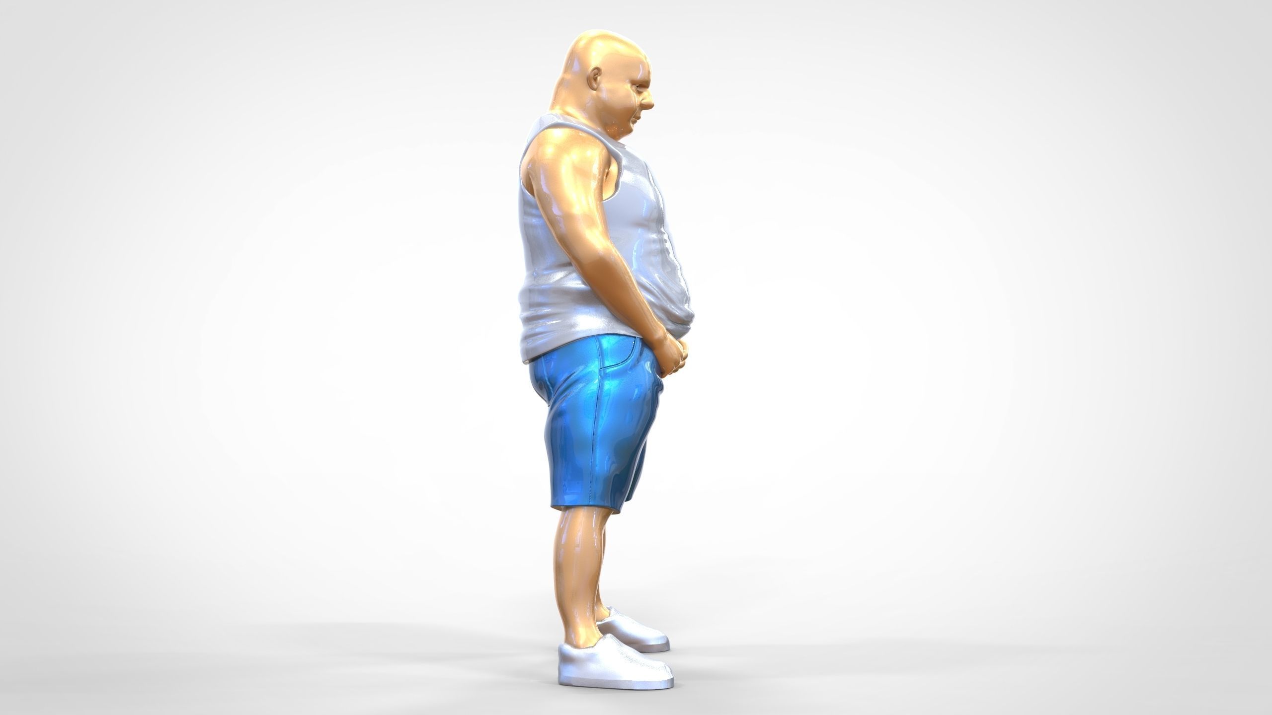 Man Peeing Urinating after drinking beer 3D print model_4