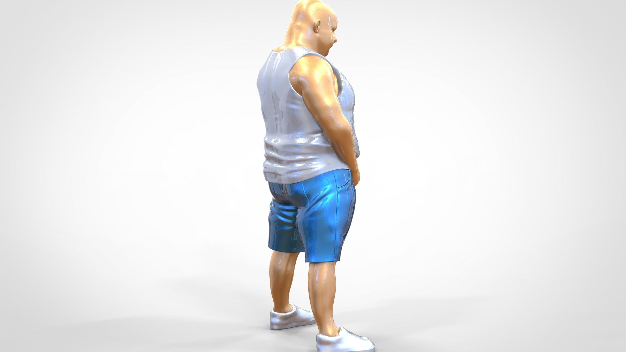 Man Peeing Urinating after drinking beer 3D print model_5