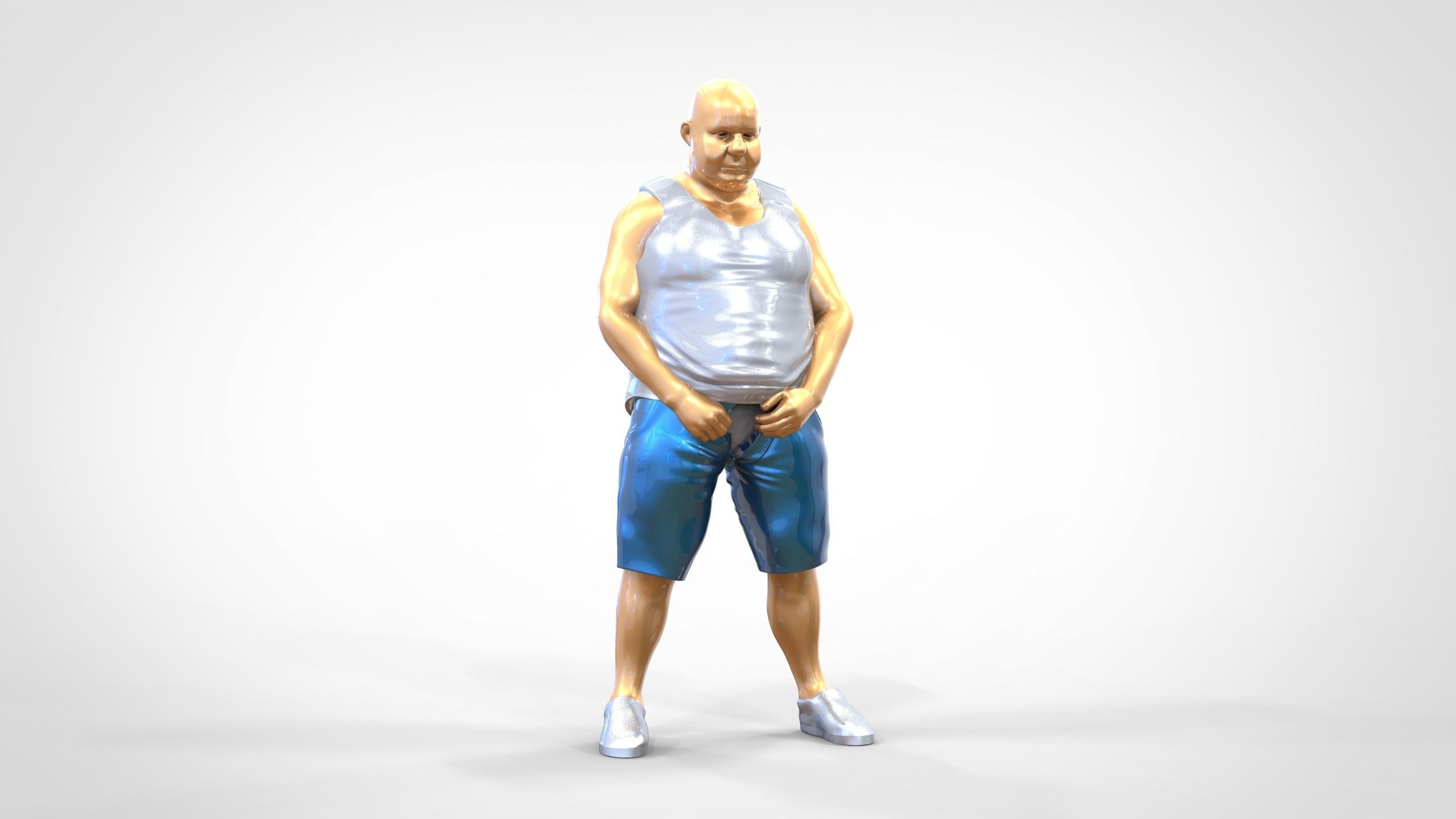 Man Peeing Urinating after drinking beer 3D print model_19
