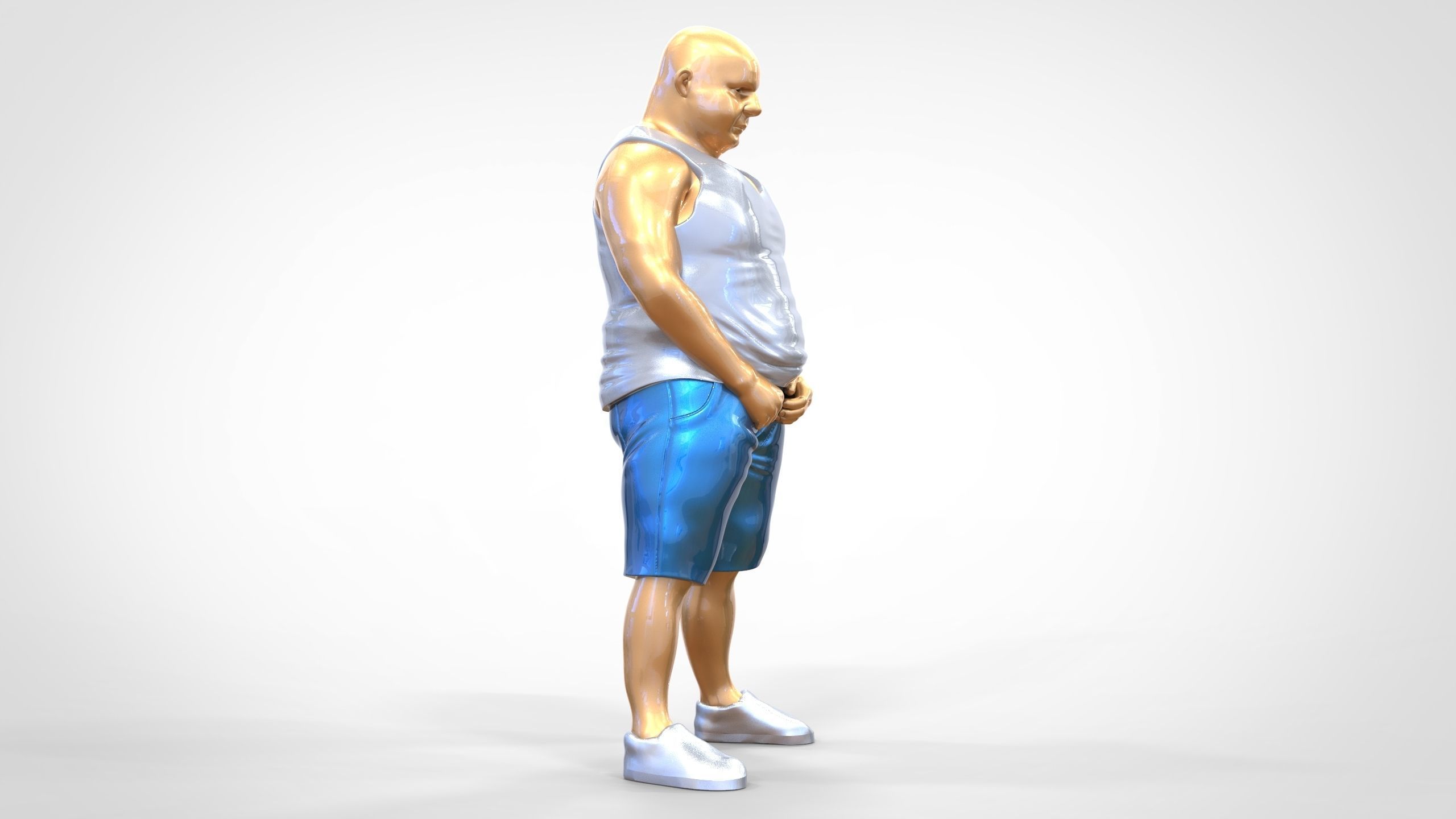 Man Peeing Urinating after drinking beer 3D print model_3