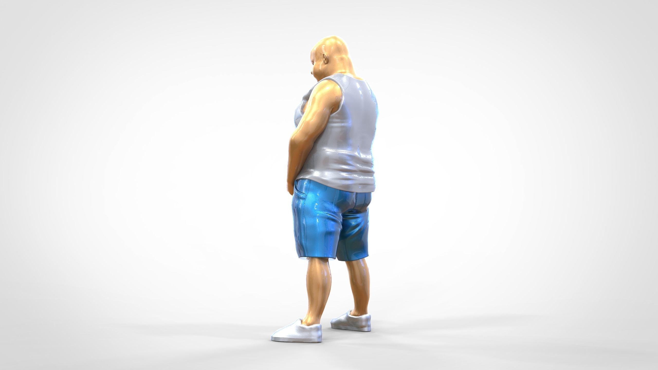 Man Peeing Urinating after drinking beer 3D print model_11
