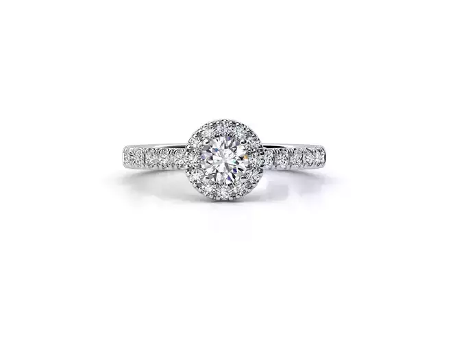 ZDR017 round diamond halo engagement ring
