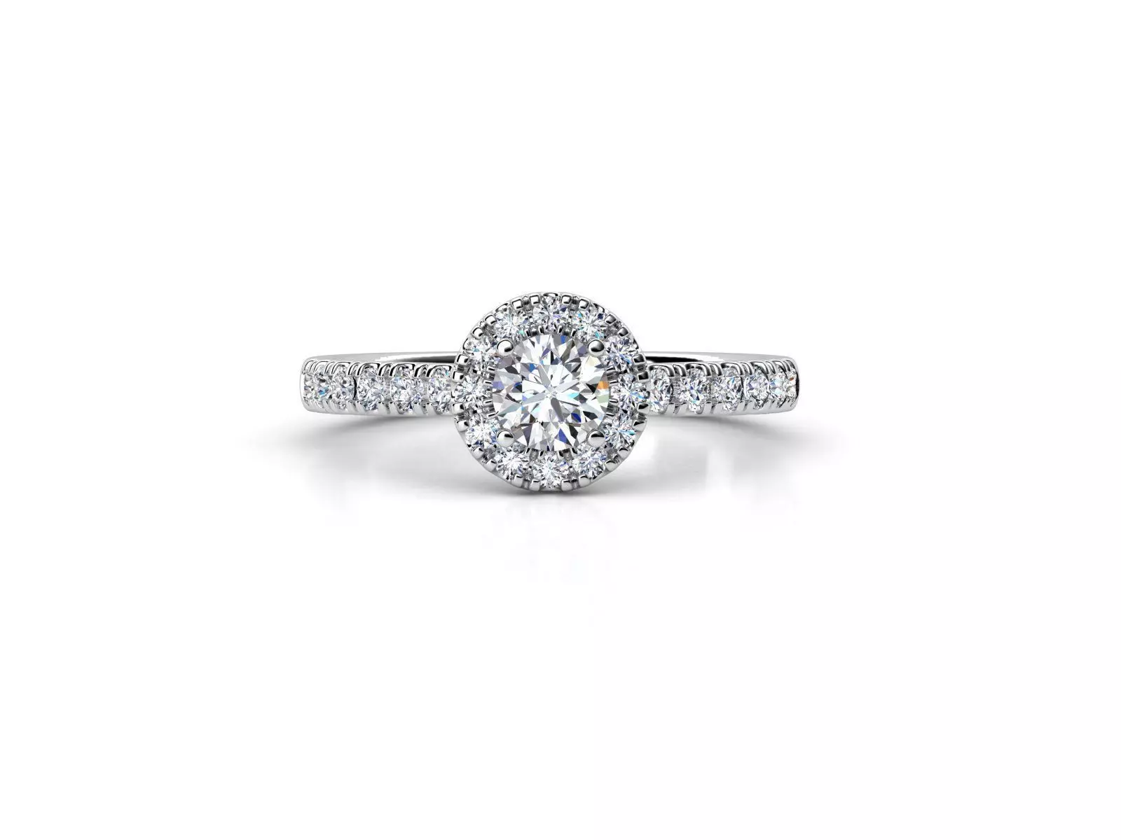 ZDR017 round diamond halo engagement ring 3D print model_0