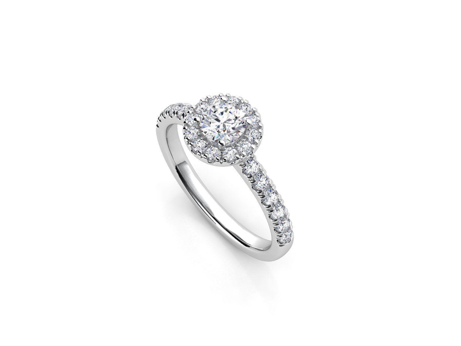 ZDR017 round diamond halo engagement ring 3D print model_3