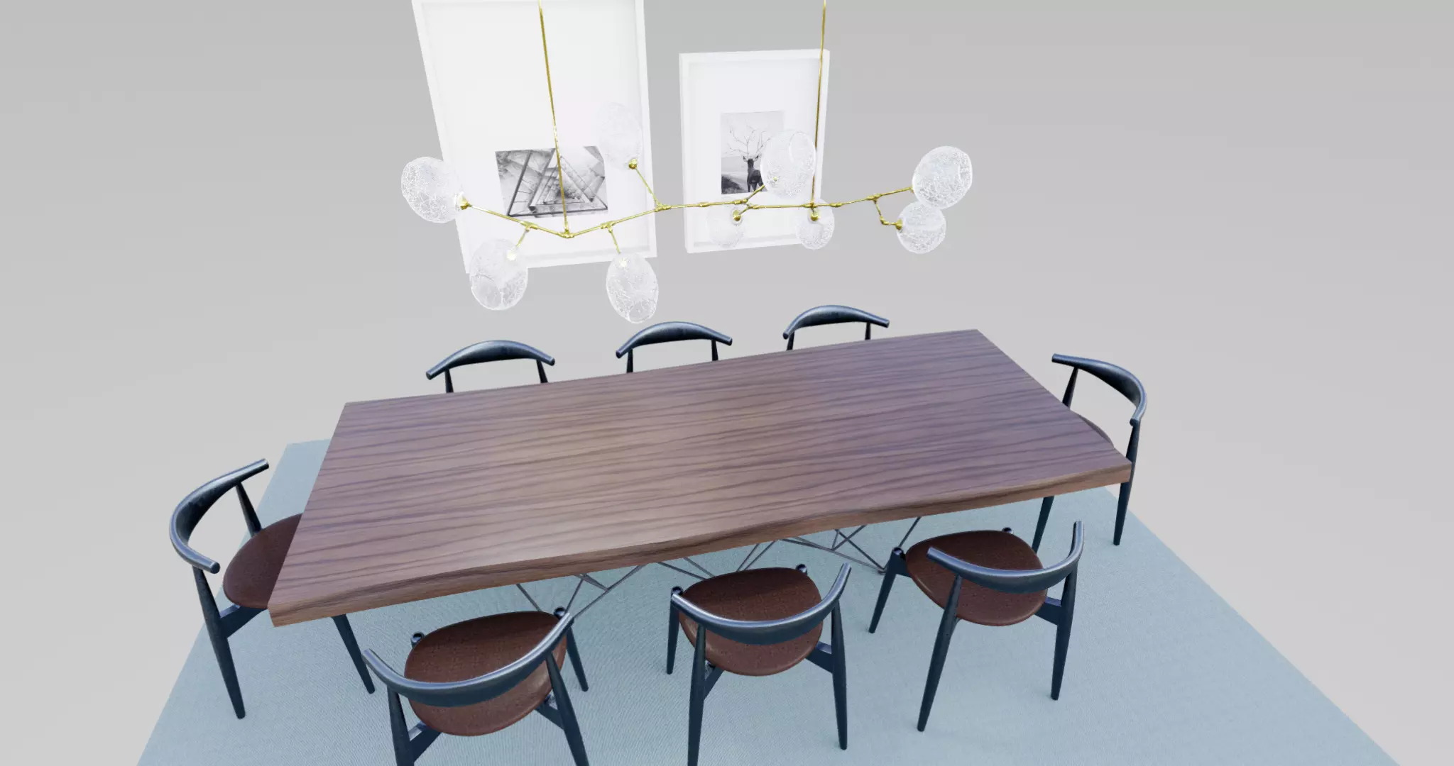 dinnig table and chair 3D model_0