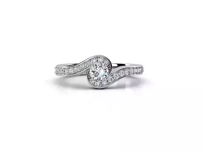 ZDR018 diamond engagement ring gold