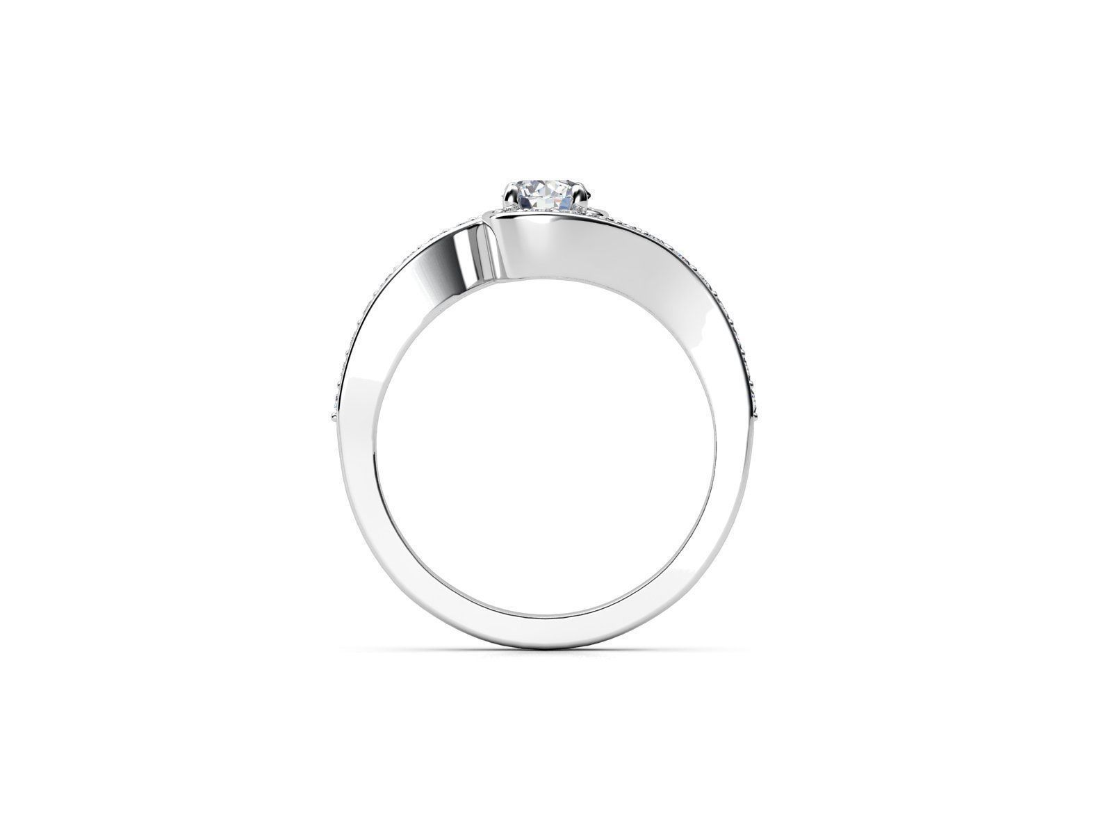 ZDR018 diamond engagement ring gold 3D print model_3