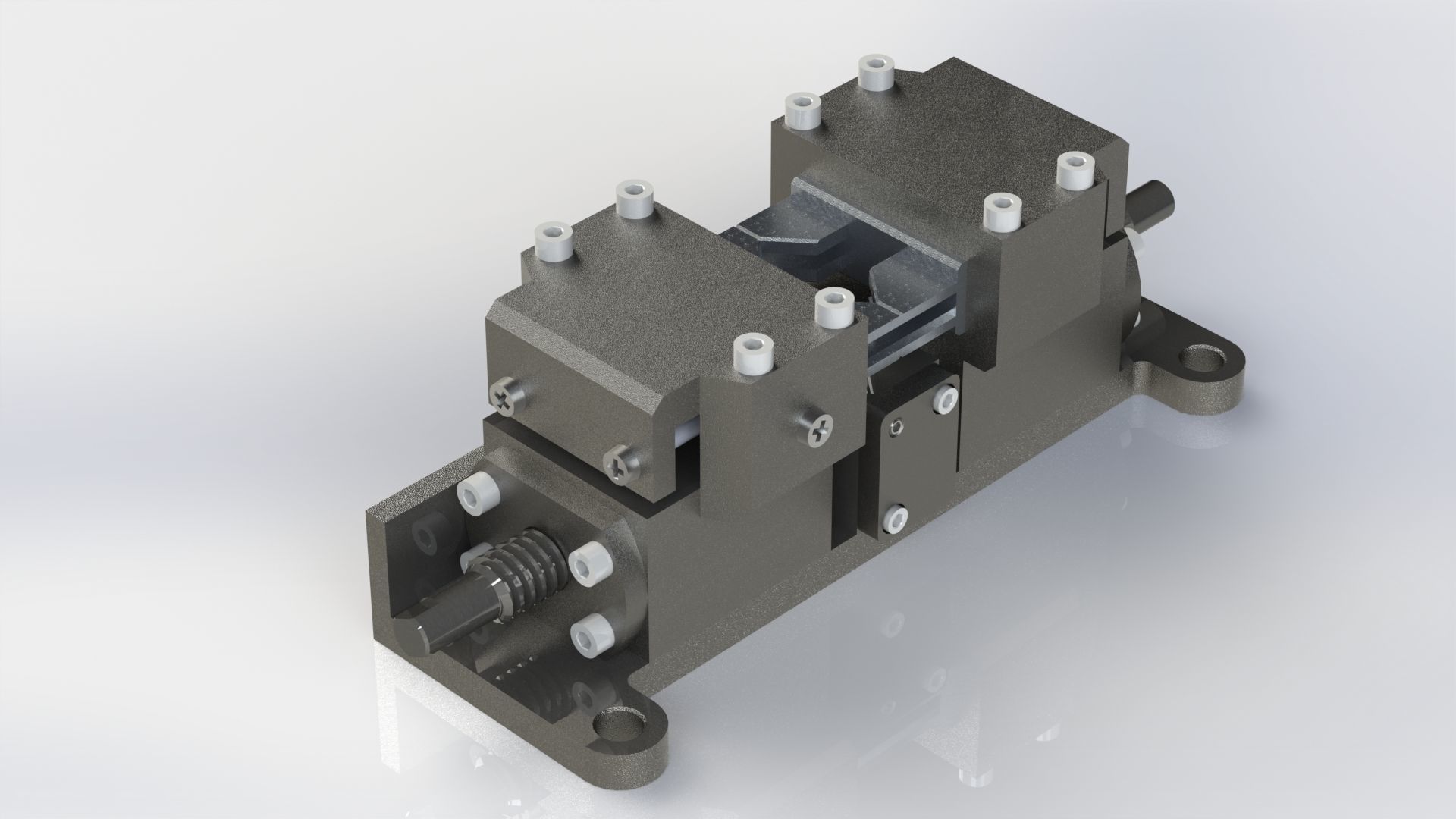 Machine vice with movable replaceable jaws 3D model_2