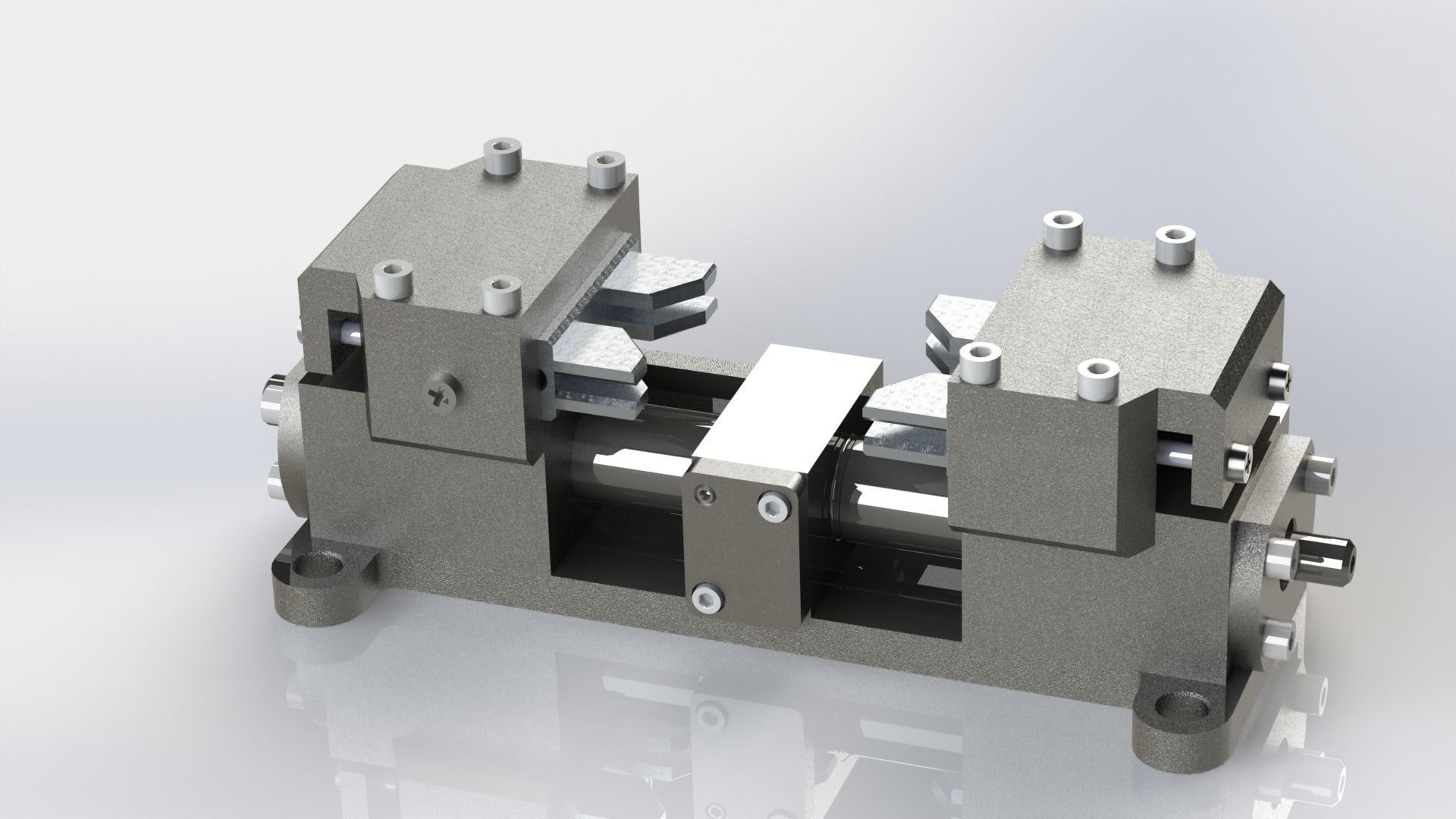 Machine vice with movable replaceable jaws 3D model_1