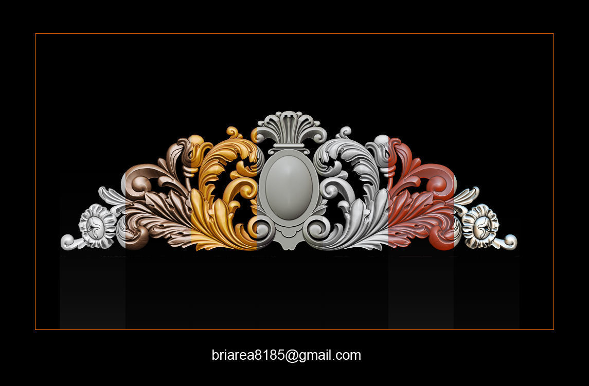 Baroque ornaments model 3D print model_1