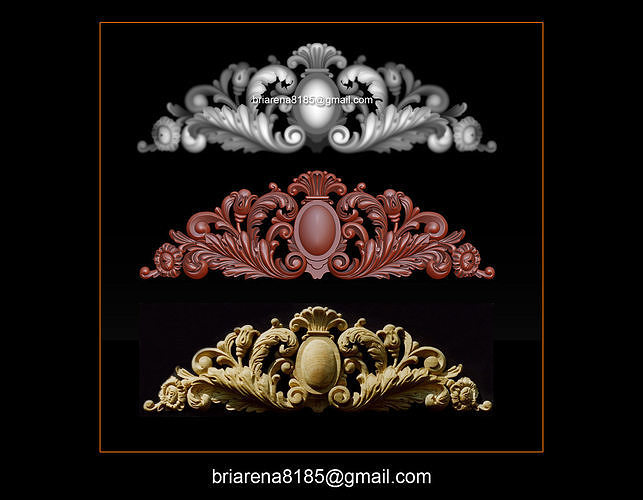 Baroque ornaments model 3D print model