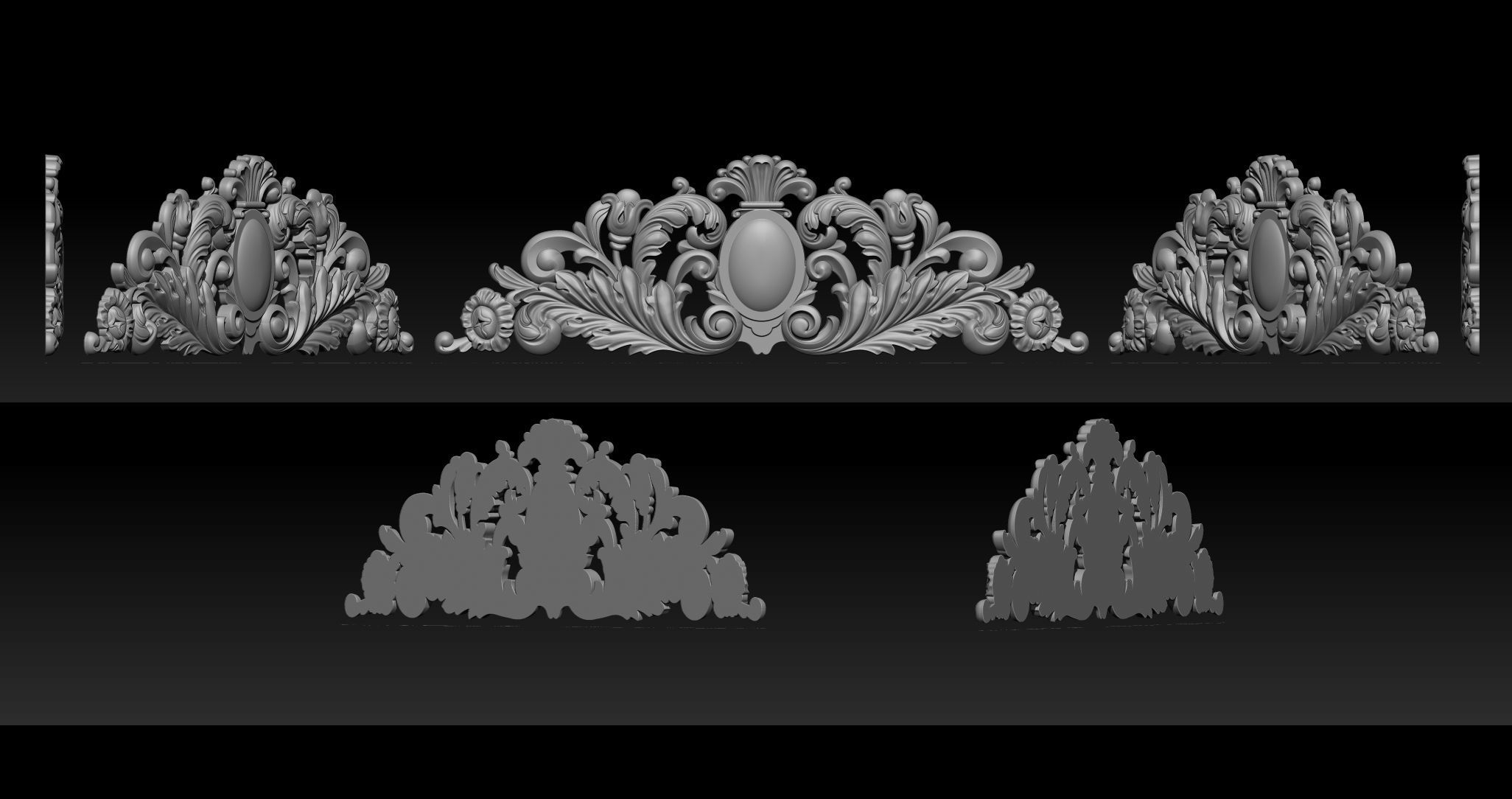 Baroque ornaments model 3D print model_19