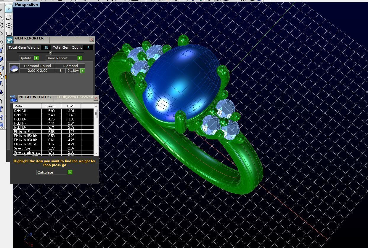 ZDR021 oval pearl and diamond ring 3D print model_6