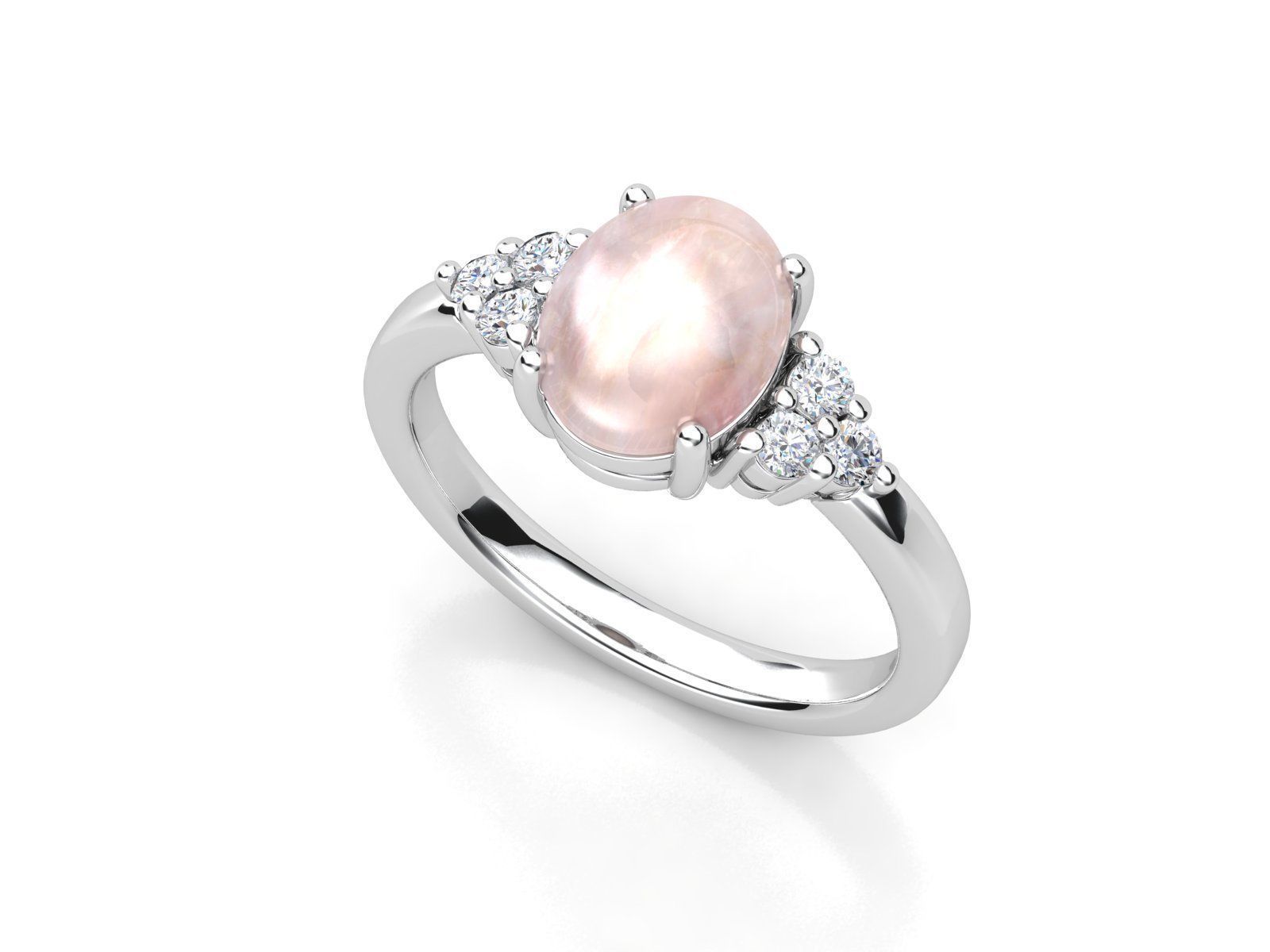ZDR021 oval pearl and diamond ring 3D print model_3