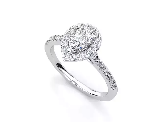 ZDR023 engagement ring with pear shaped diamonds
