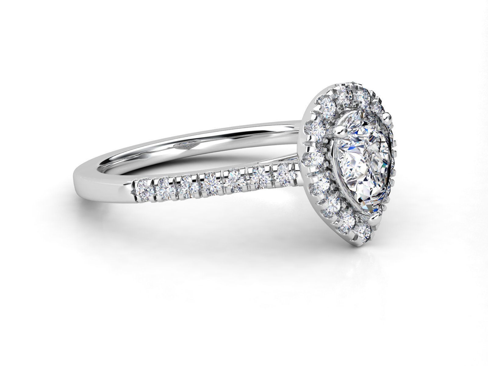 ZDR023 engagement ring with pear shaped diamonds 3D print model_1