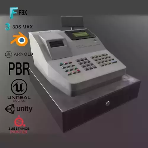 White Electronic Cash Register Machine