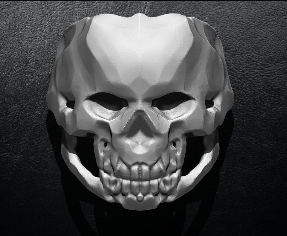 Hammered Skull Ring 3D print model_1
