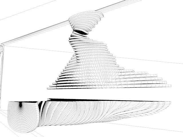 Modern table and wall panel 3D model_4