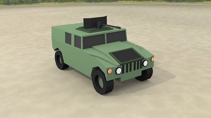 LOW POLY HUMMER military vehicle Free low-poly 3D model