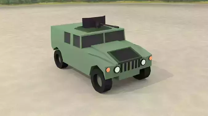 LOW POLY HUMMER military vehicle