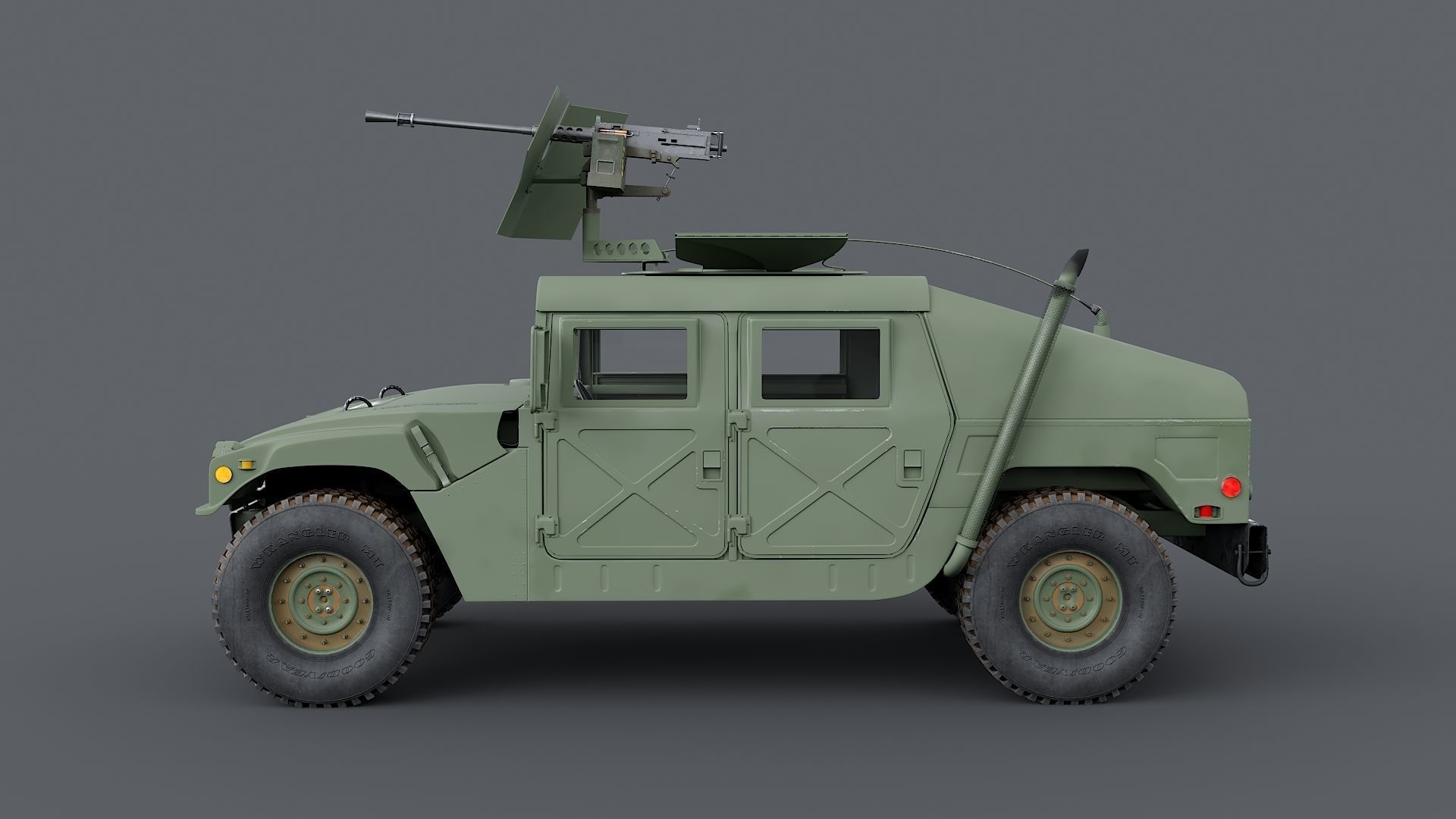 Humvee M998 M1025 Weapons Carrier Slant Back 3D model_4