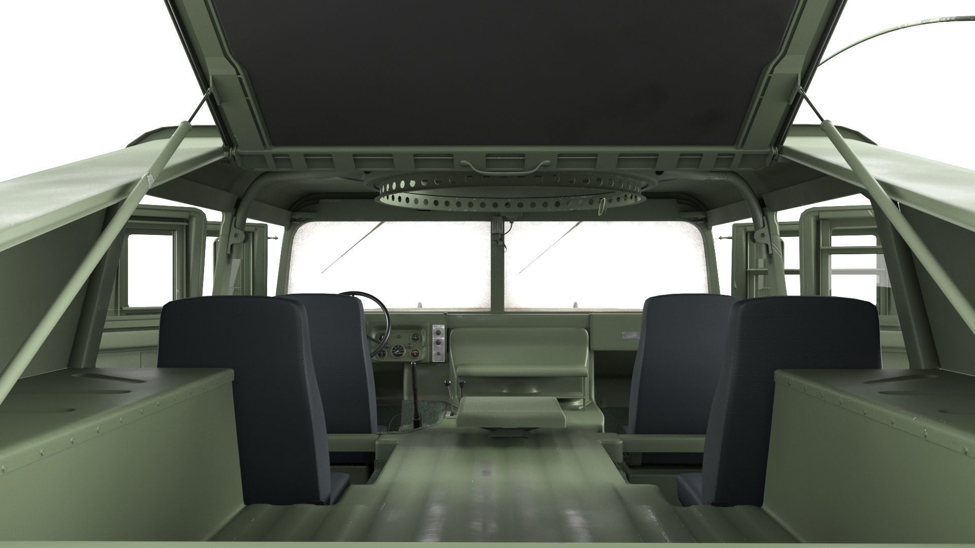 Humvee M998 M1025 Weapons Carrier Slant Back 3D model_10