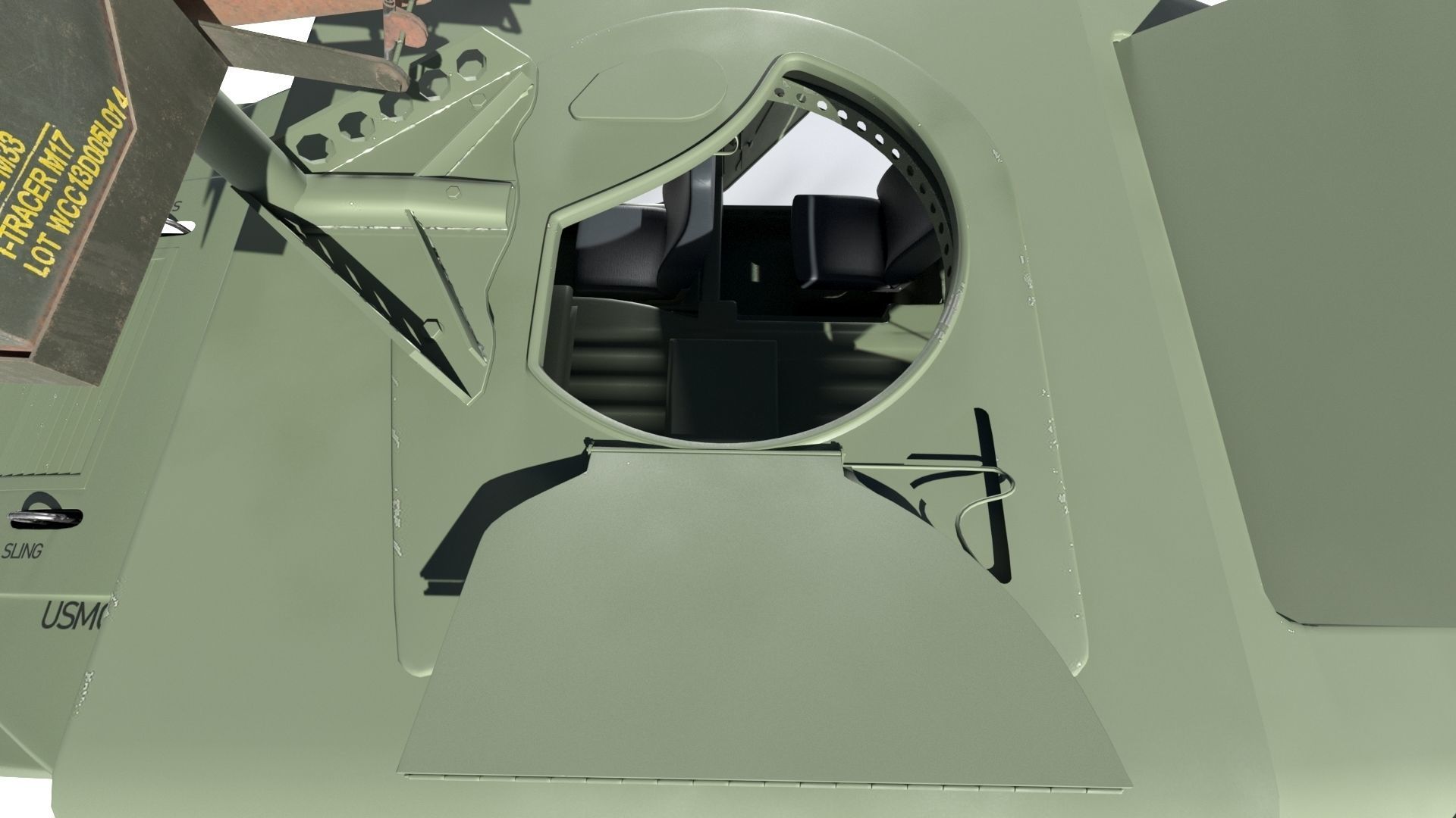 Humvee M998 M1025 Weapons Carrier Slant Back 3D model_14