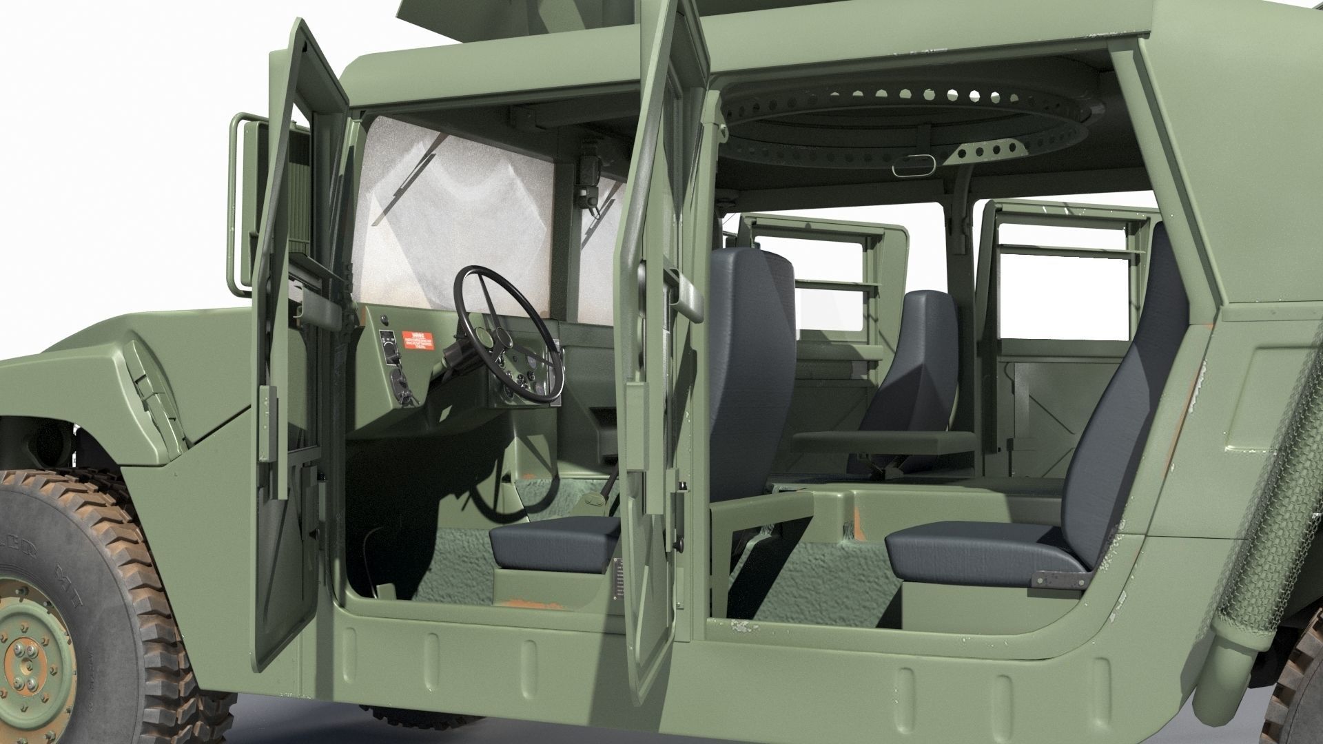 Humvee M998 M1025 Weapons Carrier Slant Back 3D model_16