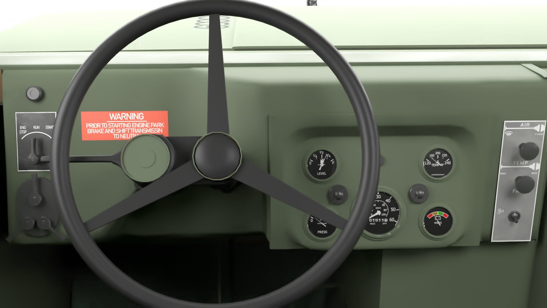 Humvee M998 M1025 Weapons Carrier Slant Back 3D model_13