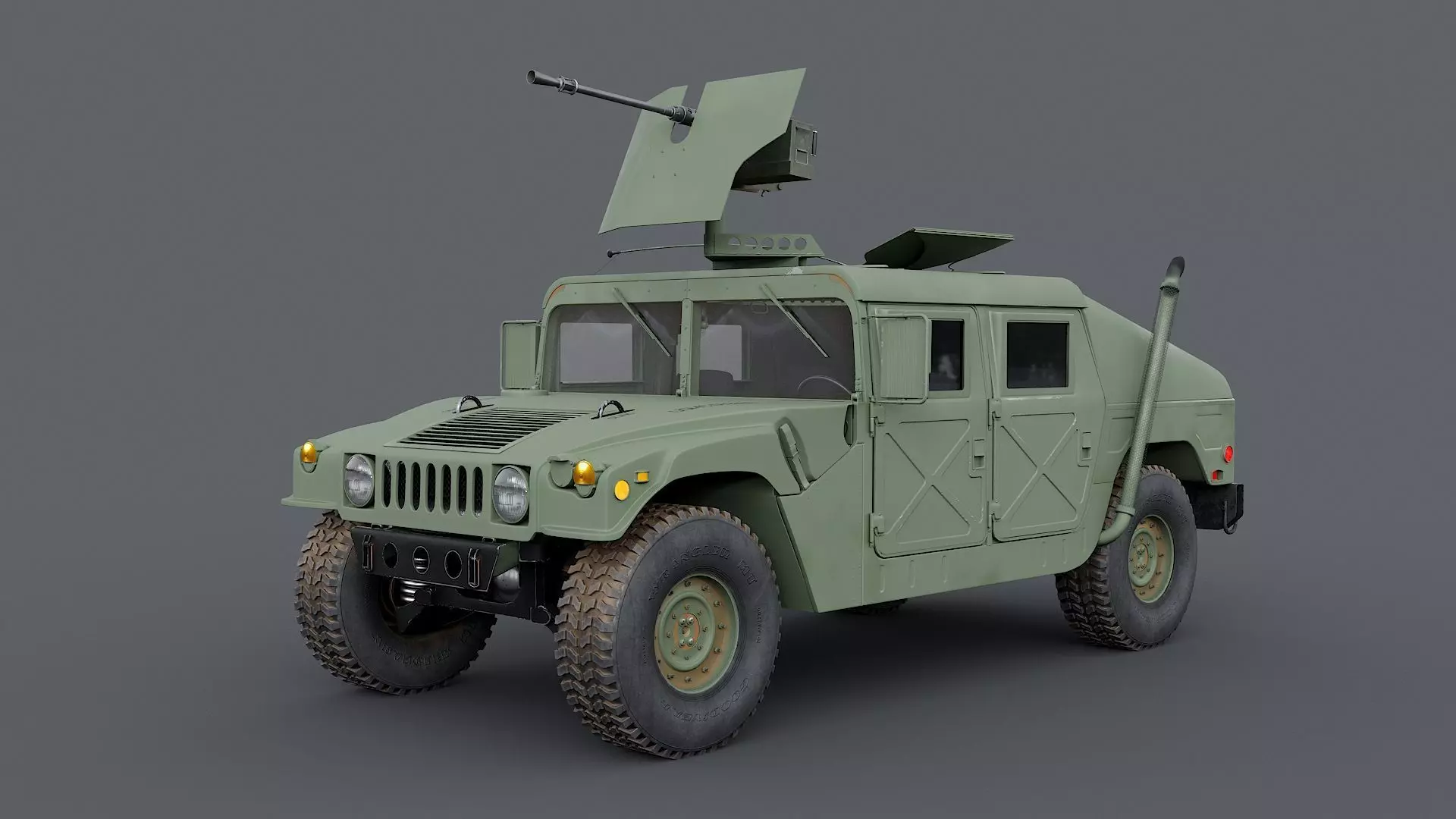 Humvee M998 M1025 Weapons Carrier Slant Back 3D model_0
