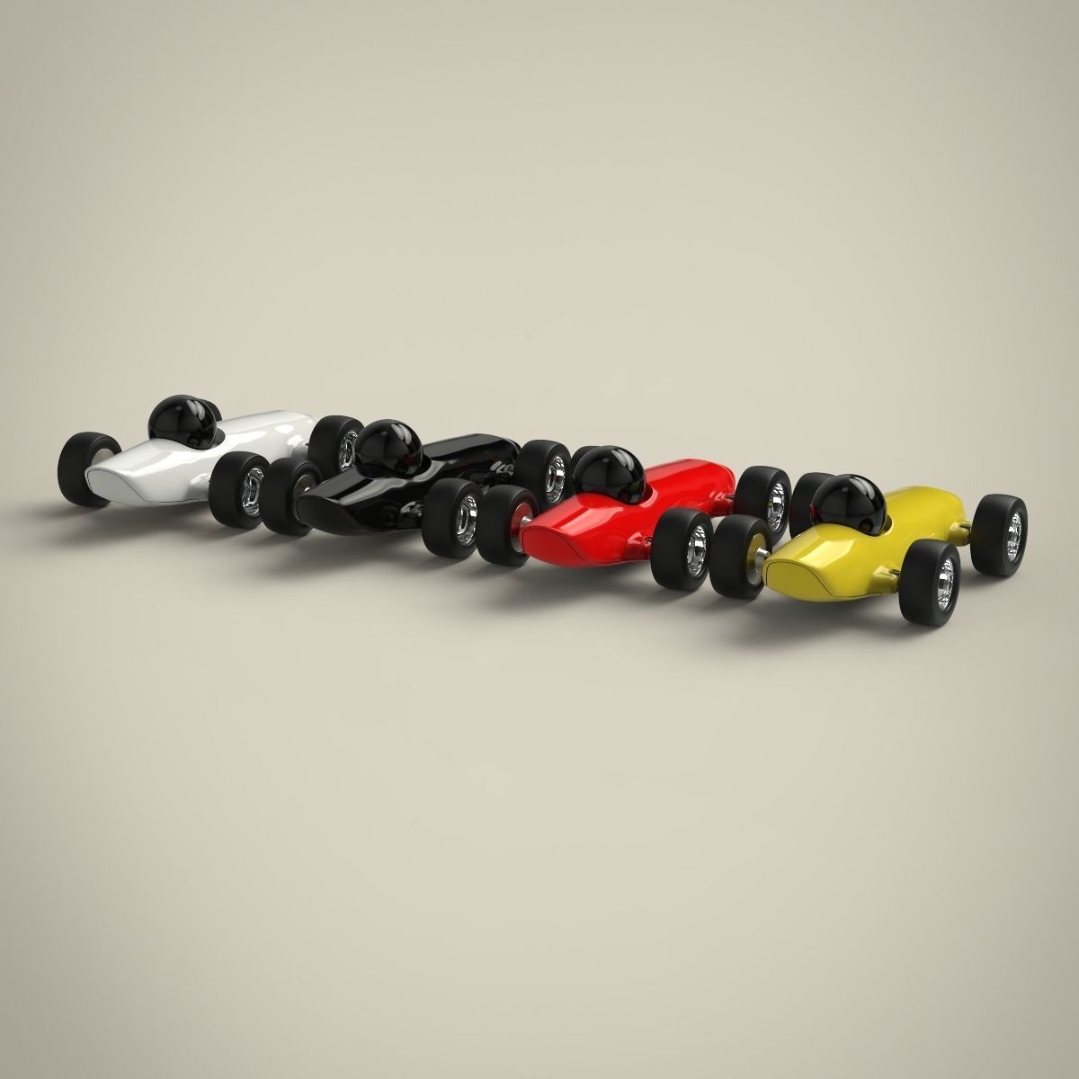 Racing Toy Car Set 3D model_1