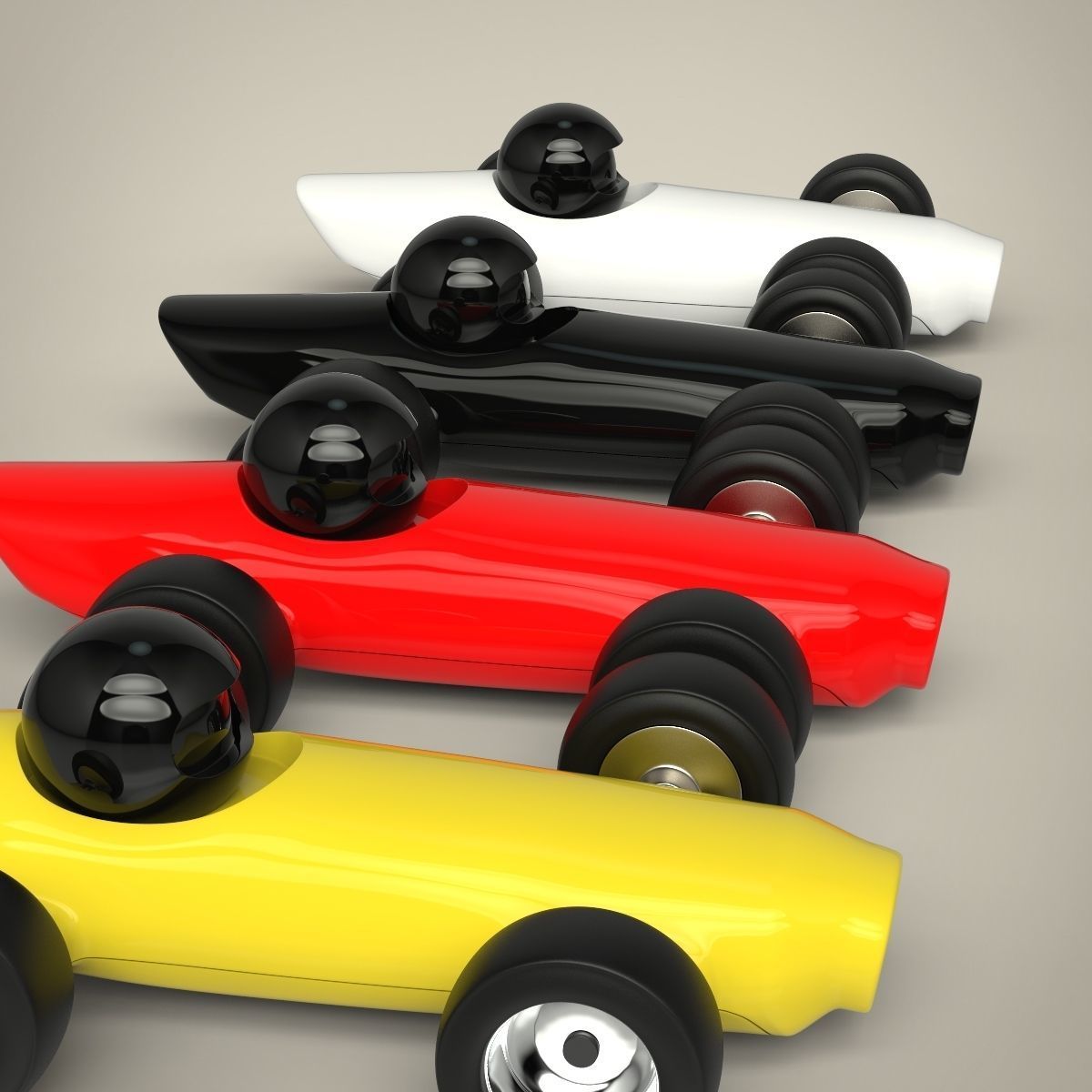 Racing Toy Car Set 3D model_5