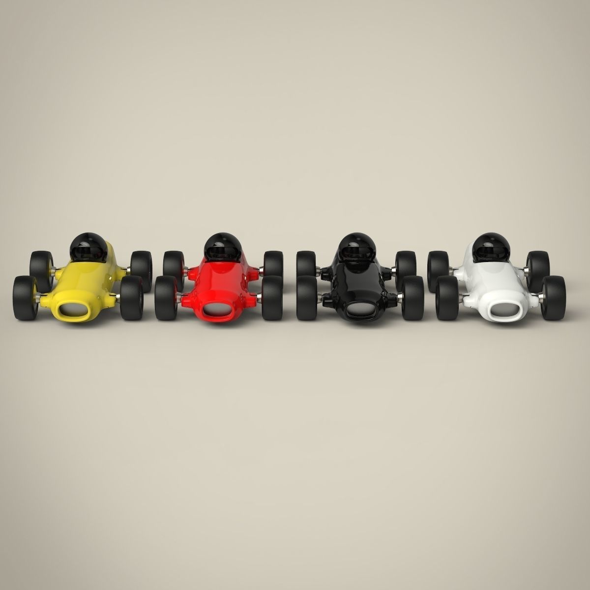 Racing Toy Car Set 3D model_2