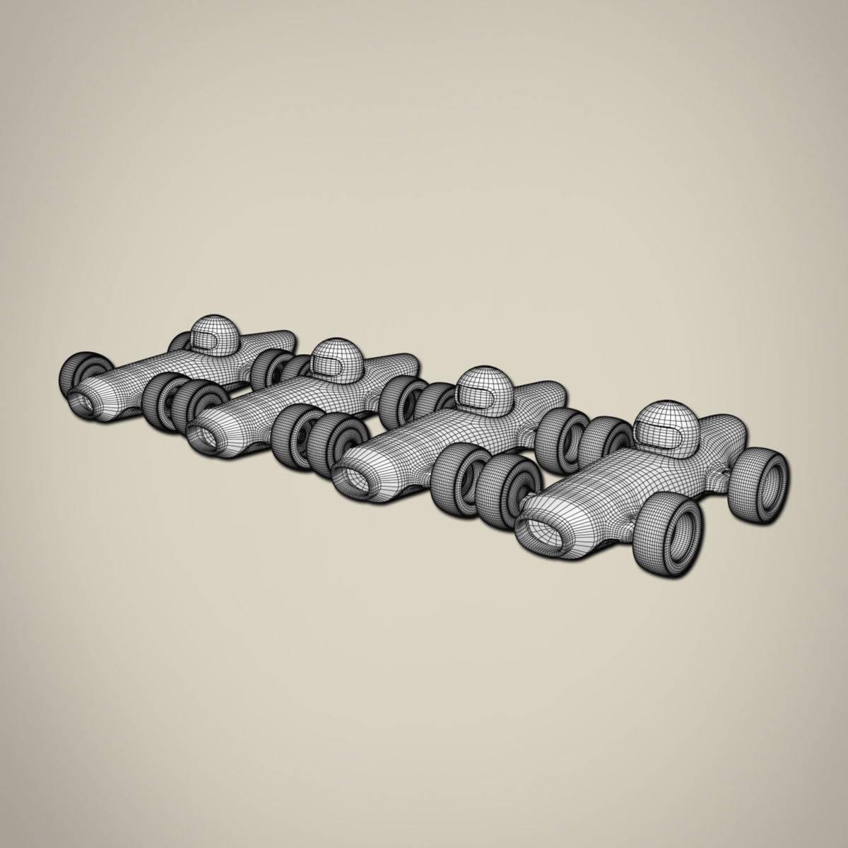 Racing Toy Car Set 3D model_8