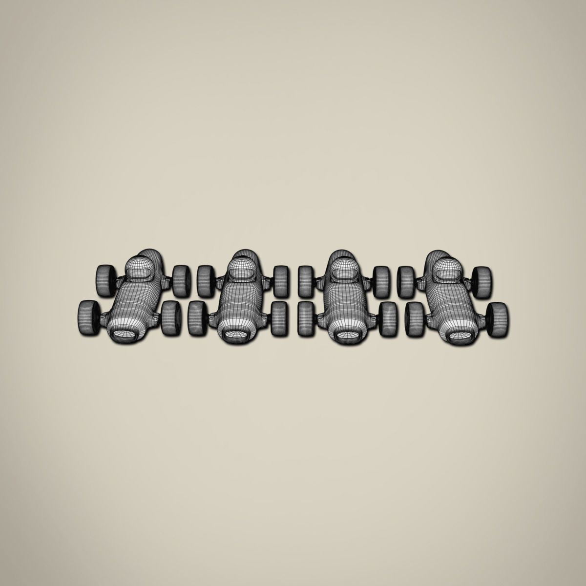 Racing Toy Car Set 3D model_9