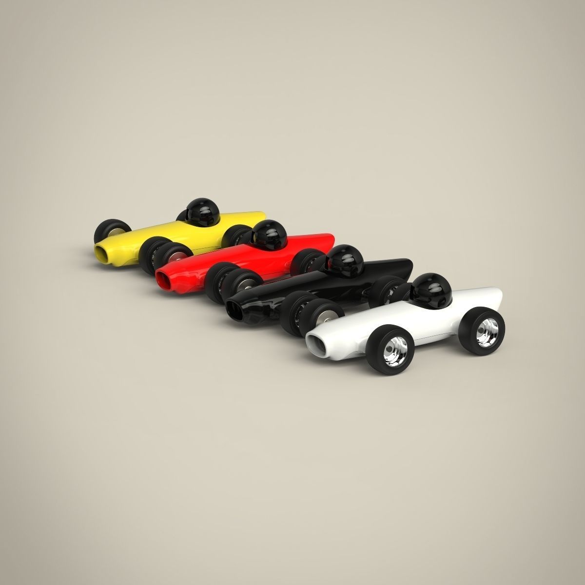 Racing Toy Car Set 3D model_3