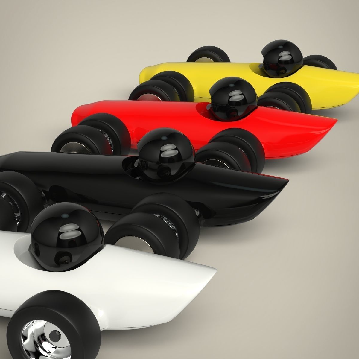 Racing Toy Car Set 3D model_4